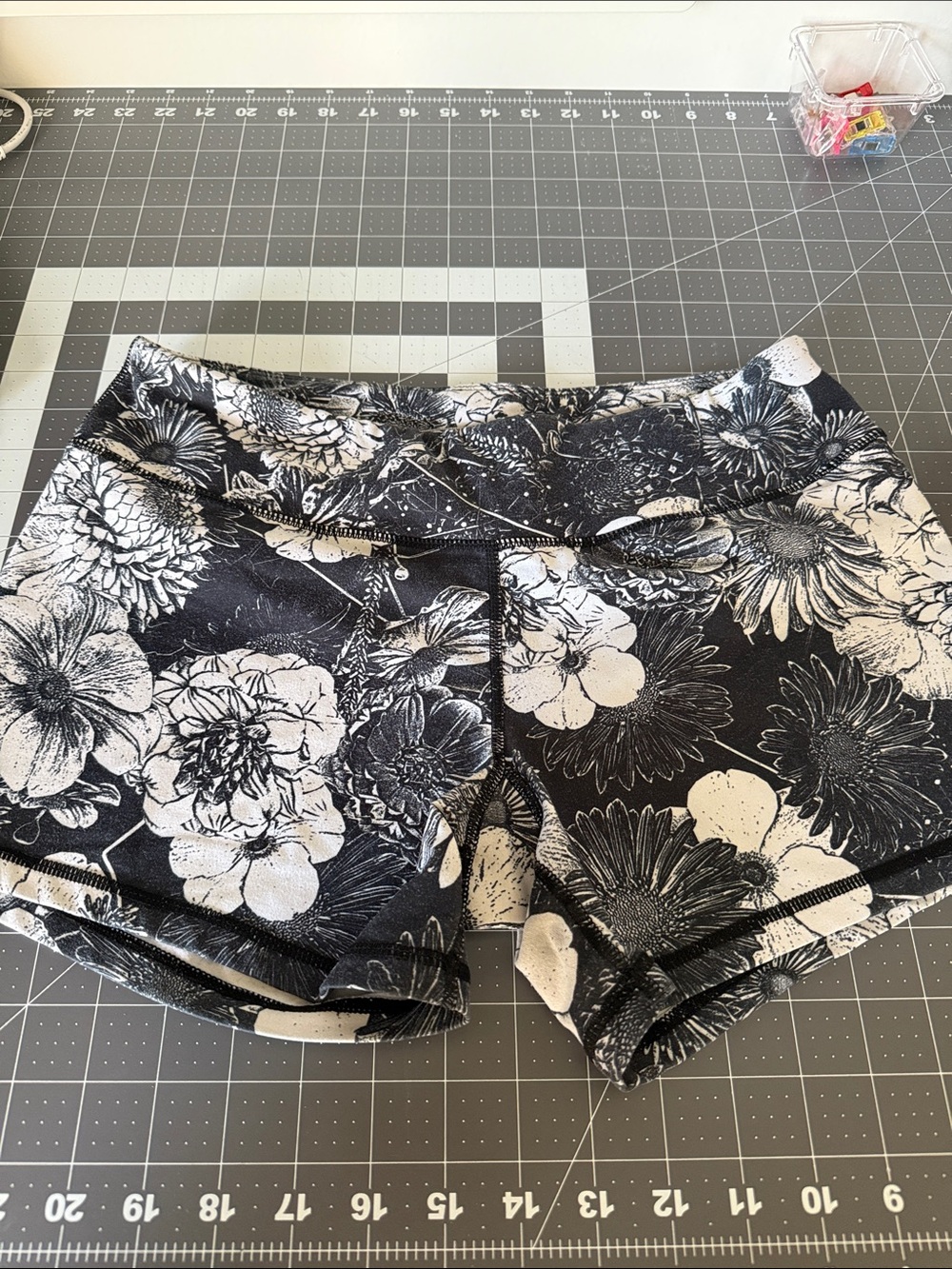 Born Primitive Black and White Floral Bike Shorts